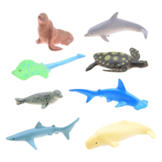 Animal World® Havsdjur Leksaksfigurer Set 8 Delar