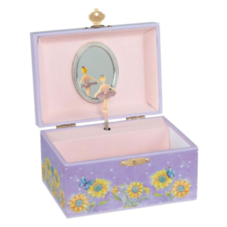 Goki® Smyckeskrin Med Musik & Ballerina Blommor Lila