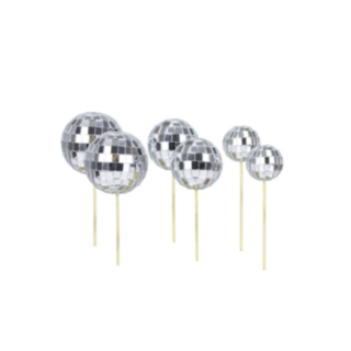 Drinkpinnar med discokula silver