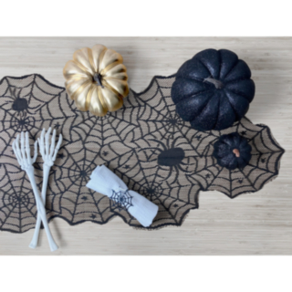 Halloween Spetsbordslöpare Svart