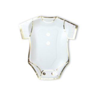 Babyshower Body Papptallrikar Vit/Guld