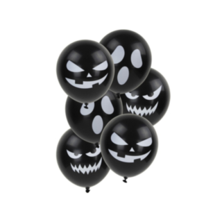 Halloweenballonger med ansikten svarta