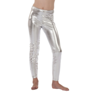 Metalliska Barnleggings Silver