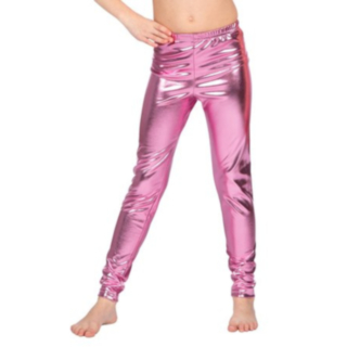 Metalliska Barnleggings Ljusrosa