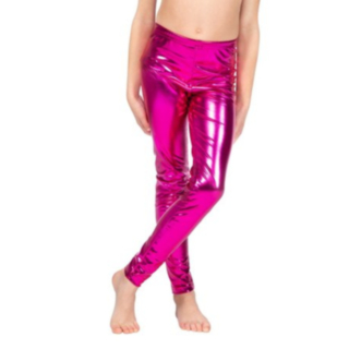 Metalliska Barnleggings Rosa