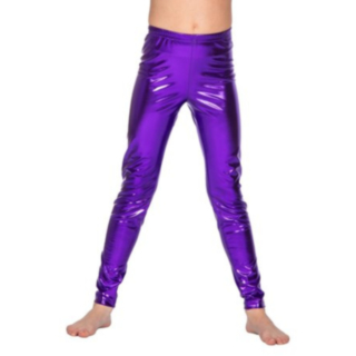 Metalliska Barnleggings Lila