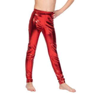 Metalliska Barnleggings Röd