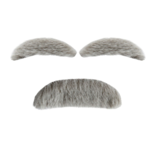 Gammal man ögonbryn & mustasch grå