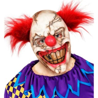 Skräckclownmask Med Rött Hår