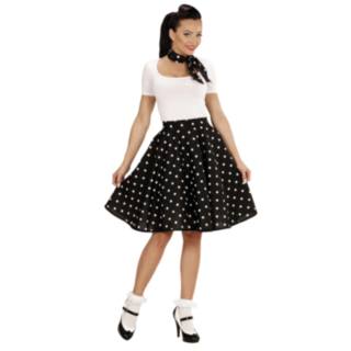 50-tal Polka Kjol Svart