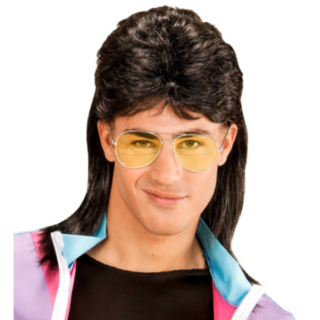 80-tal Mullet Peruk & Glasögon