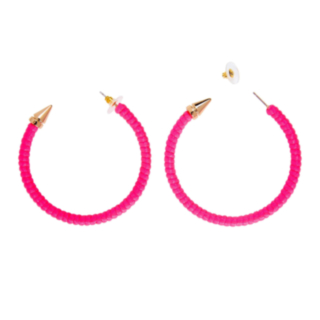 80-tal Ringar Örhängen Neonrosa