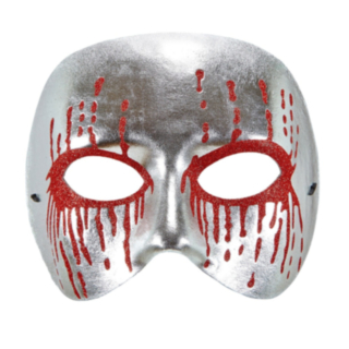 Blodstänk Ögonmask Silver/Röd