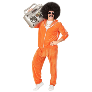 Orange 80-tal Träningsoverall Maskeraddräkt
