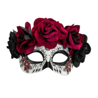 Día de los Muertos Ögonmask Vinröd