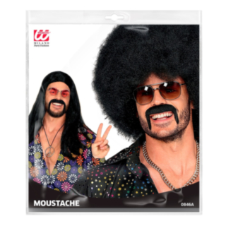 Självhäftande 70-tals mustasch svart