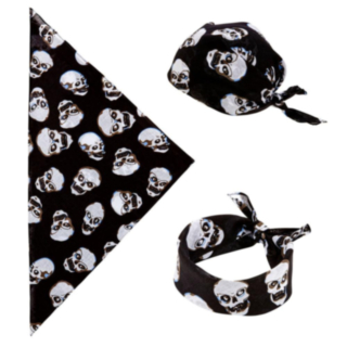 Bandana med dödskallar svart