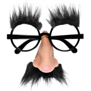 Glasögon med Näsa och Mustasch