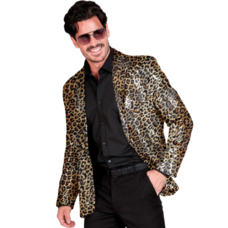 Leopard Paljettkavaj Guld