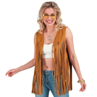 Boho Hippie Fransväst Brun