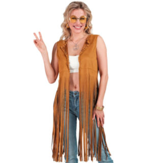 Hippie fransväst brun