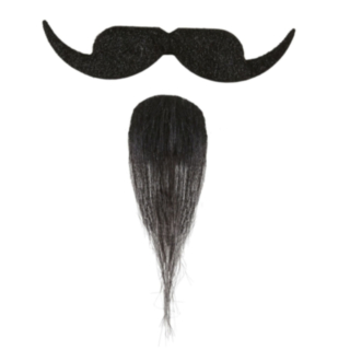 Musketör Mustasch Och Pipskägg Svart