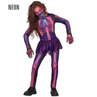 Neon Skelet Tutu Børnekostume