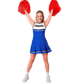 Amerikansk Cheerleader Maskeraddräkt Blå