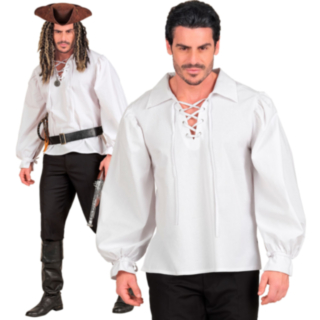Piratskjorte Hvid