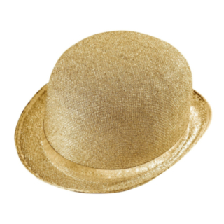 Guldglittrig bowlerhatt
