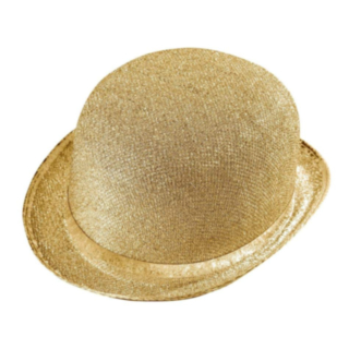 Guldglittrig bowlerhatt