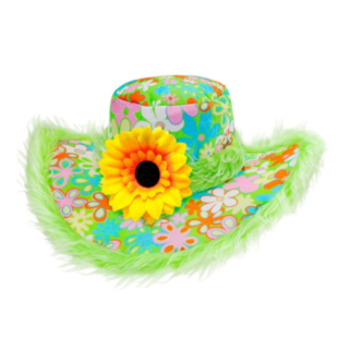 Grön hippiehatt med solros