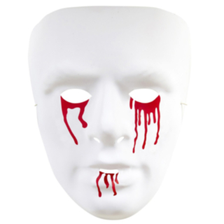 Vit mask med blod