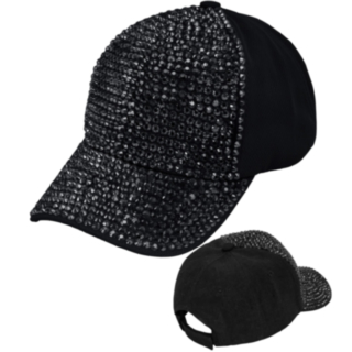 Sort Strass Kasket