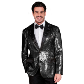 Disco Paljettkavaj Herr Svart Disco Paljettkavaj Herr Svart