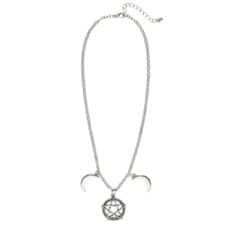 Halvmåne Pentagram Halsband