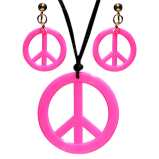 Ljusrosa Hippie Fredstecken Smyckesset
