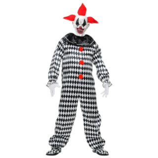 Läskig Mördarclown Maskeraddräkt