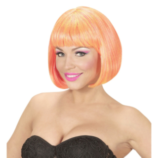Neon Ljusrosa/Gul Valentina Peruk