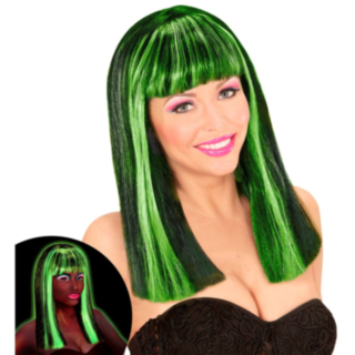 Neon Patsy Peruk Svart/Grön