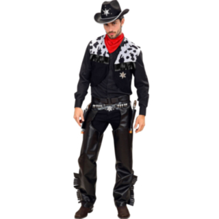 Svart Cowboy Maskeraddräkt