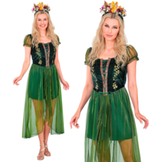 Grøn Skovdronning Kostume