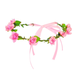 Lyserødt Blomster Hårbånd