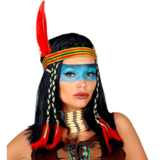Cheyenne indianperuk svart