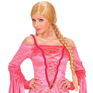 Prinsessperuk med fläta blond
