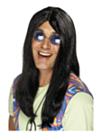 Lång Hippieperuk Svart