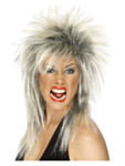 80-tal Rockdiva Peruk Blond/Svart
