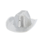 LED Paljett Cowboyhatt Silver