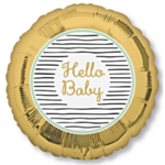 Hello Baby Folieballong Guld