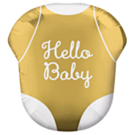 Hello Baby Body Folieballong Guld